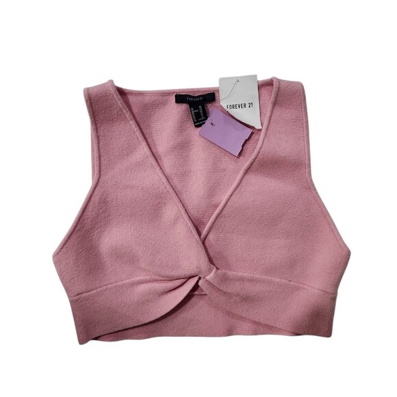 NWT Forvever 21 Women's Crop Top Pink Blush Size XL Stretch Sleeveless - Picture 1 of 4